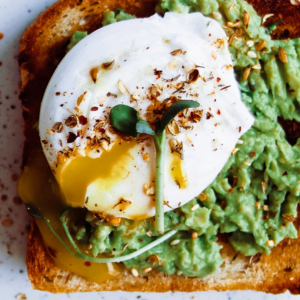 avocado toast with runny egg